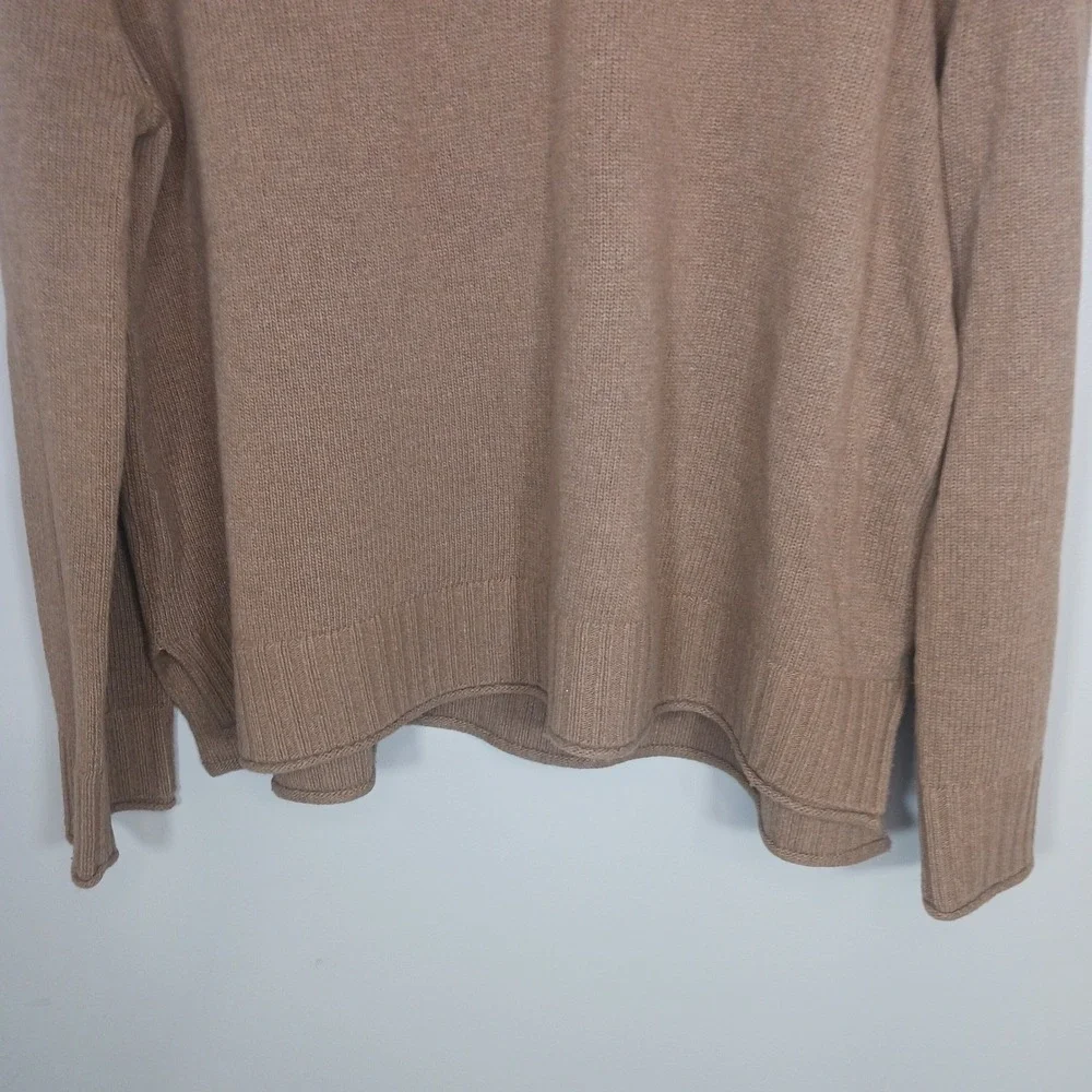 Jenni Kayne Everyday Sweater XL Brown Wool Cashmere Blend Oversized Crew Neck